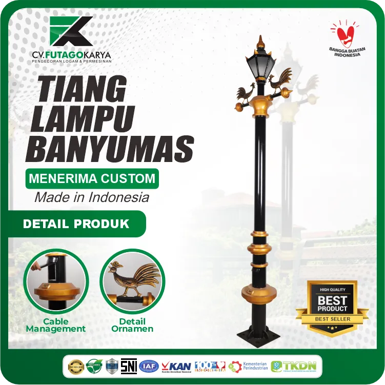 Tiang Lampu Banyumas: Keindahan Klasik Produksi Sendiri Futago Karya, Tahan Banting 3 Meter!